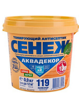 Антисептик Сенеж АКВАДЕКОР 119 палисандр, 0,9 кг 238x286 в Материке