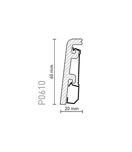 White*Design_P0610_VEGA плинтус БЕЛЫЙ-2.4м 438x503 в Материке - Вариант 2
