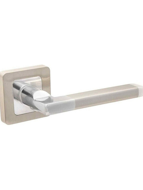 Ручка дверная Code Deco H-22050-A-NIS/CR, матовый никель/хром (уп=2шт) 495x660 Ручка дверная Code Deco H-22050-A-NIS/CR, матовый никель/хром (уп=2шт) 495x660 в Материке