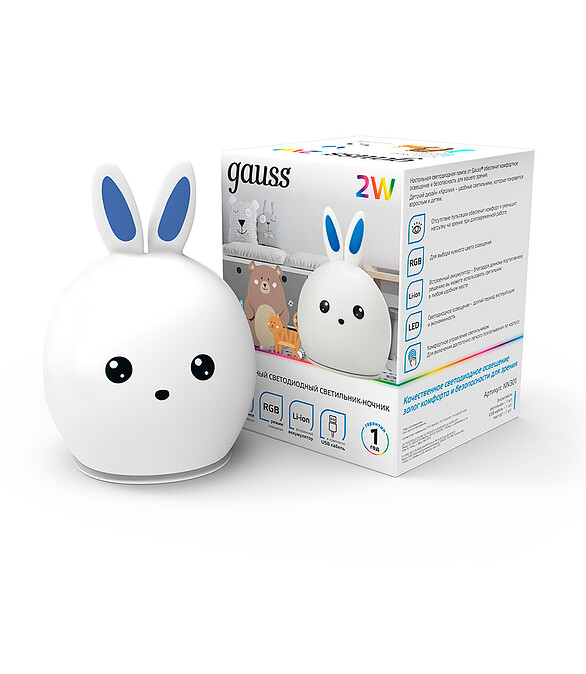 Ночник GAUSS NN301 Кролик светодиод. USB-кабель 2W 586x674 Ночник GAUSS NN301 Кролик светодиод. USB-кабель 2W 586x674 в Материке