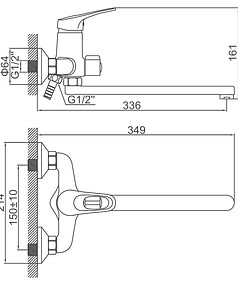 Смеситель LD2213 / L2213 (для ванны, длинный излив)