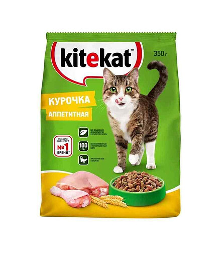 Корм для кошек KITEKAT Аппетитная Курочка (0,35кг) 438x503 в Материке