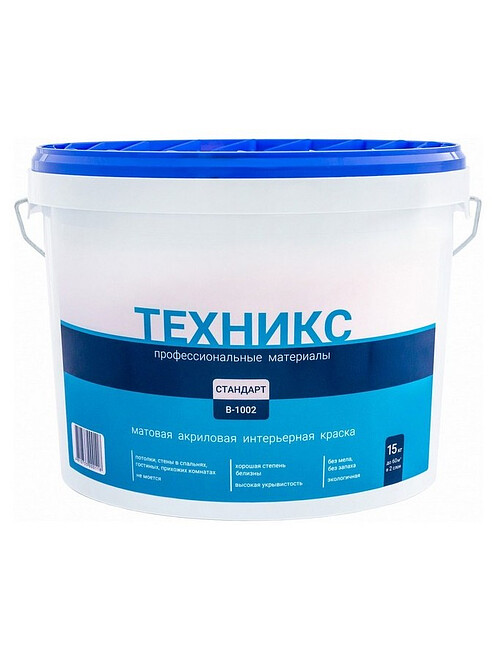 Краска ТЕХНИКС стандарт белая, 15кг 495x660 Краска ТЕХНИКС стандарт белая, 15кг 495x660 в Материке