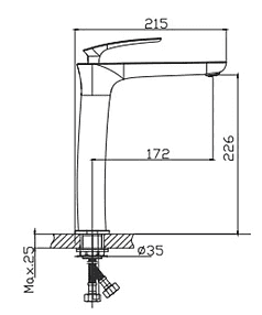 Смеситель HAIBA HB11616 (для умывальника) хром, высокий