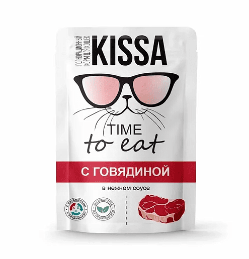 Корм для кошек Kissa говядина, соус (75г) 495x660 Корм для кошек Kissa говядина, соус (75г) 495x660 в Материке