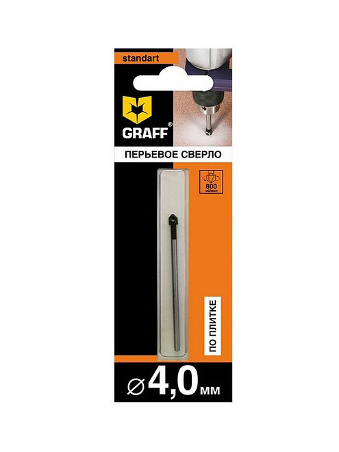 Сверло по плитке GRAFF перьевое 4мм 495x660 Сверло по плитке GRAFF перьевое 4мм 495x660 в Материке