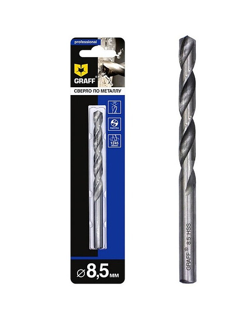 Сверло по металлу GRAFF 8,5мм 495x660 Сверло по металлу GRAFF 8,5мм 495x660 в Материке