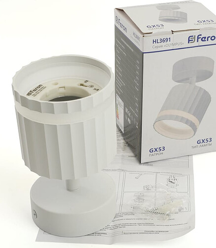 Cветильник настенно-потолочный Feron HL3691 бел. GX53 438x503 в Материке - Вариант 3