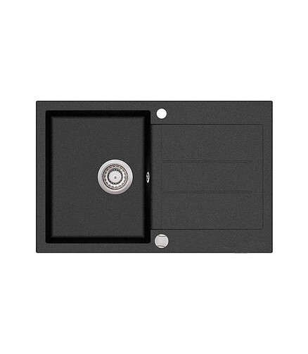 Мойка TESA SQT101-601AW 780х500мм гранит-черный металлик с вып.полуавтомат 438x503 в Материке