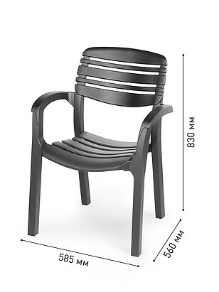 Стул АТЛАНТ (58,5x56x83см) пластик графит М8907 238x286 в Материке - Вариант 2