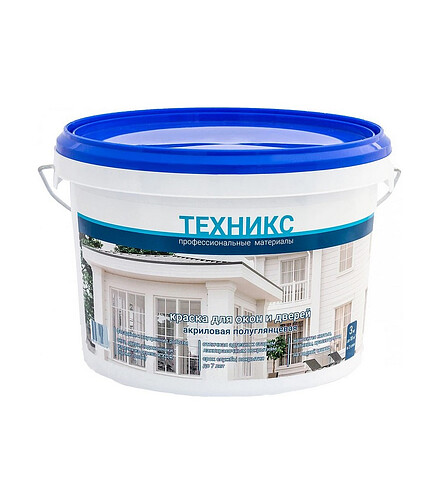 Краска ТЕХНИКС для окон и дверей п/мат белая, 3кг 438x503 в Материке