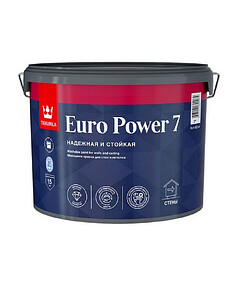 Краска ТИККУРИЛА EURO POWER 7 стойкая к мытью A мат 9л