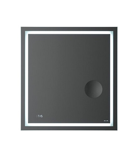 Зеркало GEM M91AMOX0653WG 65х70см с контурной LED-подсветкой, часами и линзой 438x503 в Материке