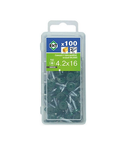 Саморез П/Ш, с ПрессШайбой, острый 4.2х16 RAL6005 (уп=100шт) 438x503 в Материке - Вариант 2