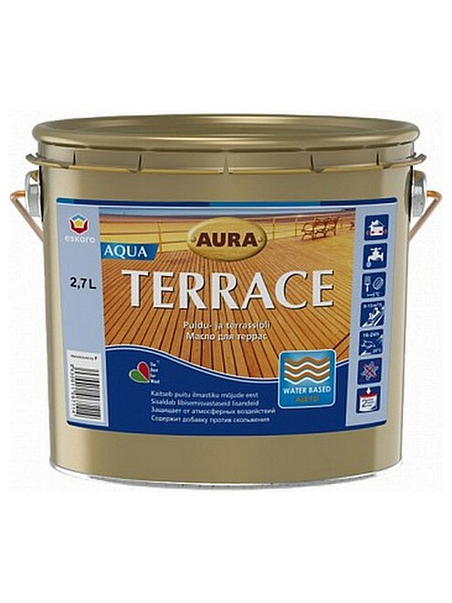 Масло для террас Aura Terrace Aqua палисандр, 2,7л 495x660 Масло для террас Aura Terrace Aqua палисандр, 2,7л 495x660 в Материке
