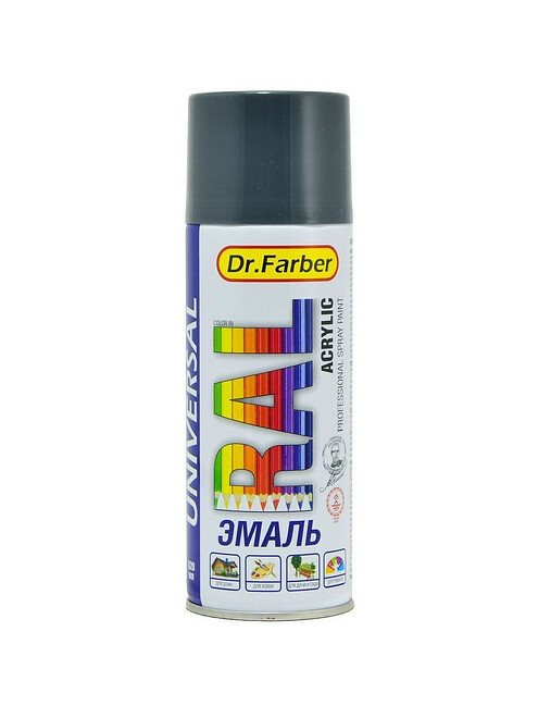 Эмаль Dr.Farber аэроз. акрил универс. RAL 7011 глянц., 520мл 495x660 Эмаль Dr.Farber аэроз. акрил универс. RAL 7011 глянц., 520мл 495x660 в Материке