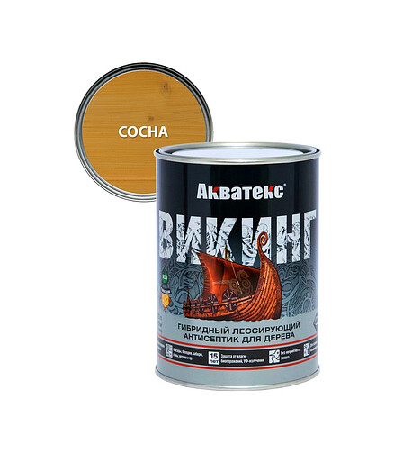 Антисептик АКВАТЕКС Викинг сосна, 0,75л 438x503 в Материке