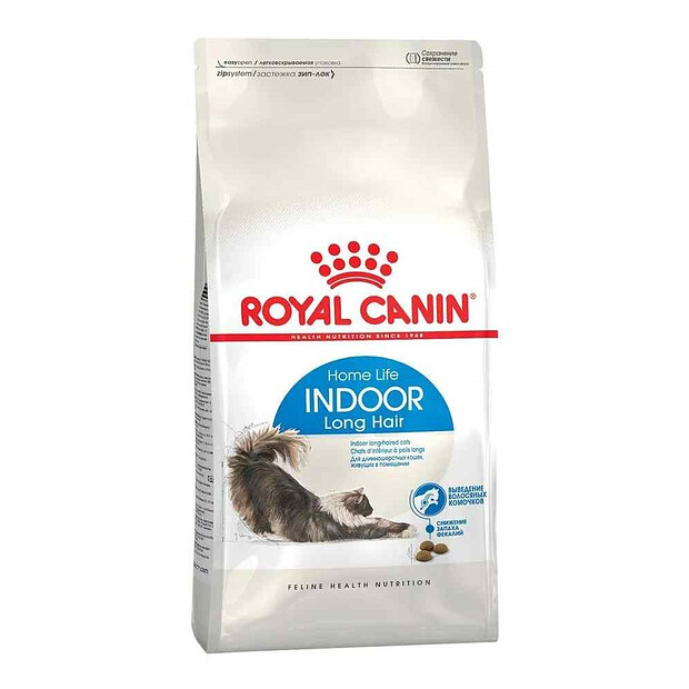 Корм для домашних дл/ш кошек Indoor Long Hair (0,4кг) Royal Canin