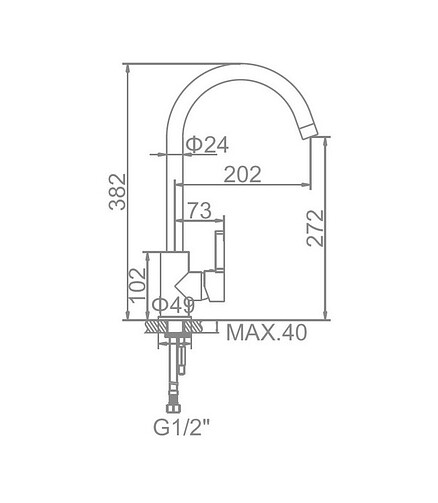 Смеситель L4299Y (для кухни) золотой сатин 438x503 в Материке - Вариант 2
