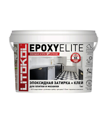 Фуга LITOKOL EpoxyElite E.02 МОЛОЧНЫЙ эпоксидная, 1кг 438x503 в Материке