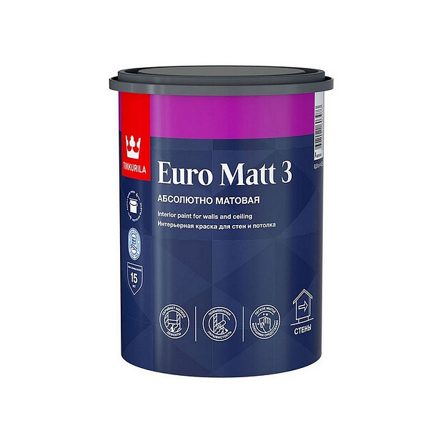 Краска ТИККУРИЛА EURO MATT 3 С матовая 0,9л