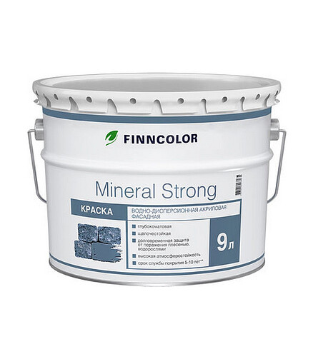 Краска FINNCOLOR Mineral Strong фасадная MRС гл/мат, 9л 438x503 в Материке