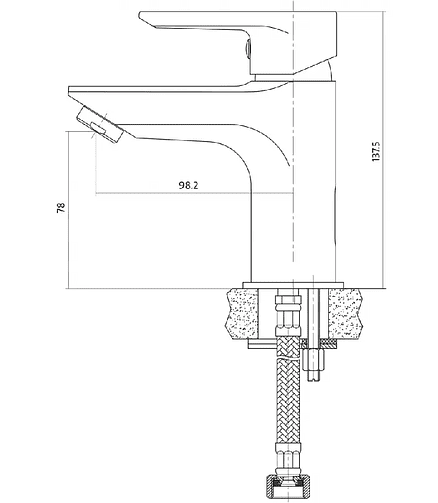 Смеситель VERO 63060 (для умывальника) 438x503 в Материке - Вариант 2