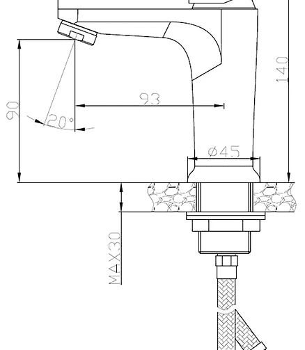 Смеситель ASTI NEW AT 26 M (для умывальника) 438x503 в Материке - Вариант 4