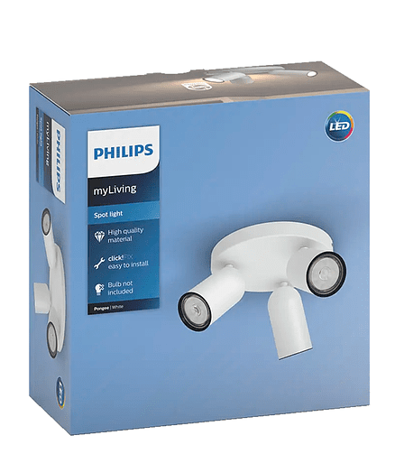 Светильник потолочный PHILIPS PONGEE 3xNW бел. 5,5W/GU10/IP20 438x503 в Материке - Вариант 2