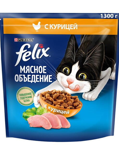 Корм для кошек FELIX Мясное объедение, курица (1,3кг) 495x660 Корм для кошек FELIX Мясное объедение, курица (1,3кг) 495x660 в Материке