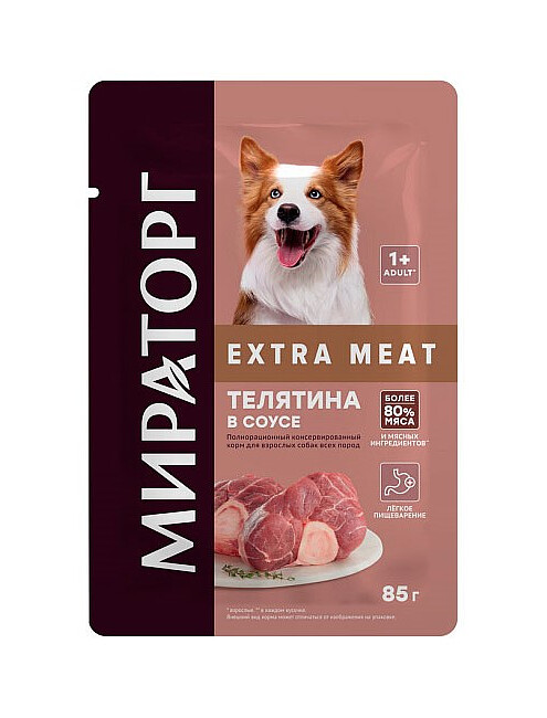 Корм для собак МИРАТОРГ Extra Meat телятина, соус (85г) 495x660 Корм для собак МИРАТОРГ Extra Meat телятина, соус (85г) 495x660 в Материке