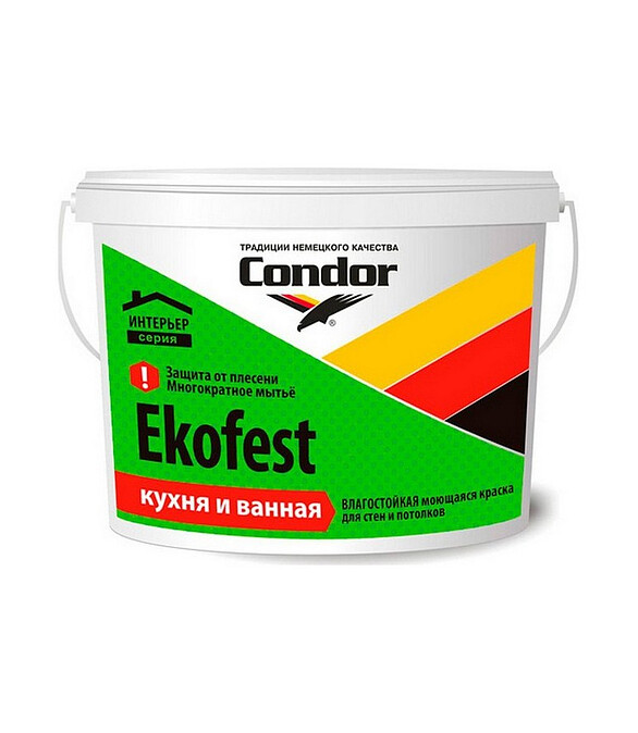 Краска Condor Ekofest глубокоматовая, 1,5кг 586x674 Краска Condor Ekofest глубокоматовая, 1,5кг 586x674 в Материке