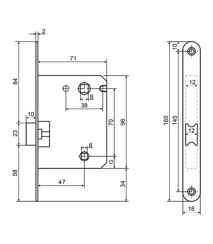 Защелка WC сантехническая Аллюр L7050R BN, черный никель 438x503 в Материке - Вариант 3