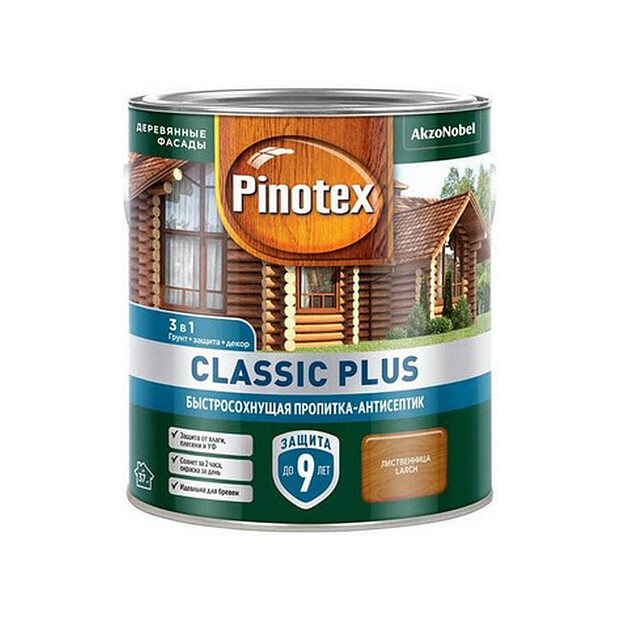 Пропитка-антисептик Pinotex Classic Plus 3 в 1 Лиственница 2,5л