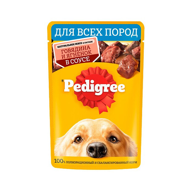 Корм для взрослых собак PEDIGREE Говядина, ягненок (85г)