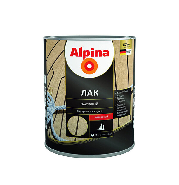 Лак Alpina алкидн.палубный глянцевый 2,5л