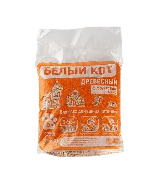Наполнитель растительный древесный БЕЛЫЙ КОТ Фруктовый микс (5л) 495x660 Наполнитель растительный древесный БЕЛЫЙ КОТ Фруктовый микс (5л) 495x660 в Материке