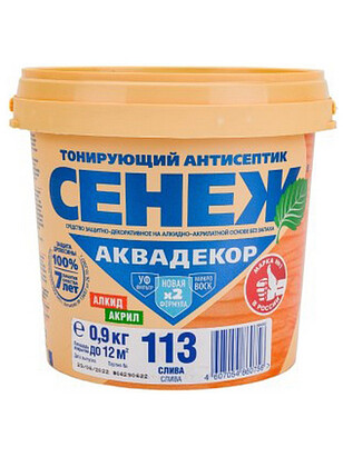 Антисептик Сенеж АКВАДЕКОР 113 слива, 0,9 кг 238x286 в Материке