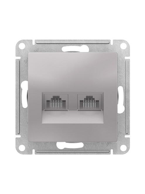 Розетка комп. SE ATLAS Design ATN000385 2мест. алюм. 495x660 Розетка комп. SE ATLAS Design ATN000385 2мест. алюм. 495x660 в Материке