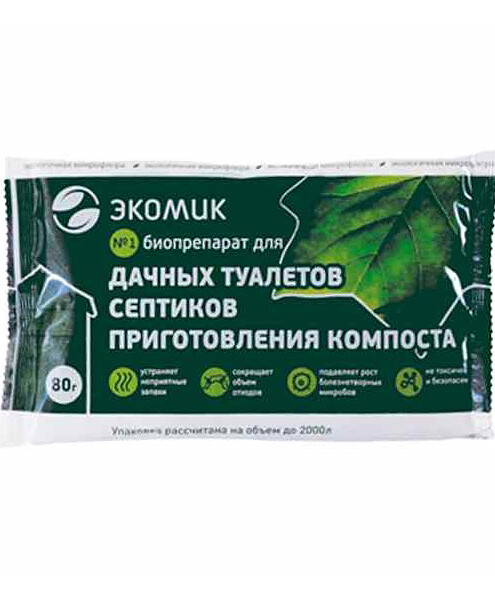 Средство Биопрепарат для дачных туалетов, септиков и компоста Экомик (80г) 495x660 Средство Биопрепарат для дачных туалетов, септиков и компоста Экомик (80г) 495x660 в Материке
