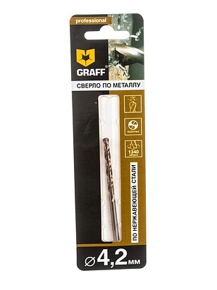 Сверло по металлу и нерж.стали GRAFF кобальт 4.2мм 238x286 в Материке - Вариант 3
