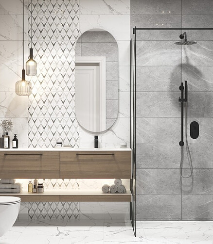 Плитка Cersanit MARMO 29,8х59,8см 1,425м2 цвет белый 438x503 в Материке