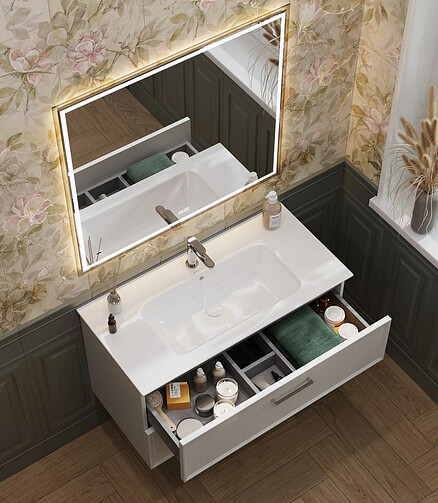 Умывальник PIANO 95см с/о мебельный, с крепежом 438x503 в Материке - Вариант 3