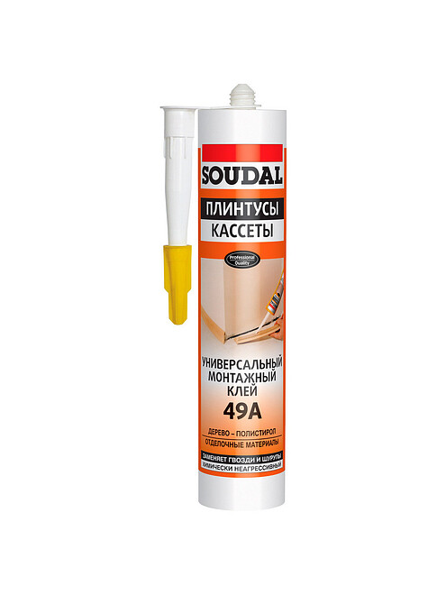 Клей монтажный SOUDAL 49А универсальный бежевый, 280мл 495x660 Клей монтажный SOUDAL 49А универсальный бежевый, 280мл 495x660 в Материке