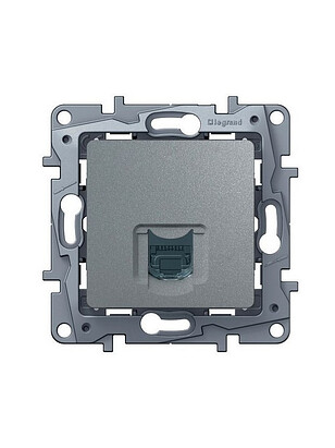 Розетка комп. Legrand ETIKA 672441 1мест. алюмин. 238x286 в Материке