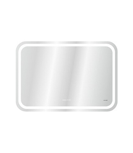 Зеркало LED 050 DESIGN PRO 550x800мм: LED-подсветка, антизапотевание, часы 438x503 в Материке