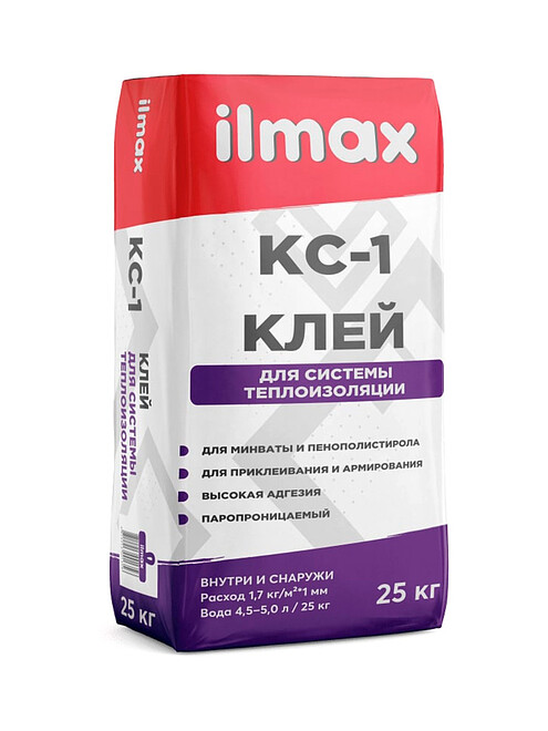 Клей ILMAX КС-1 для утеплителя и армирующей сетки, 25кг 495x660 Клей ILMAX КС-1 для утеплителя и армирующей сетки, 25кг 495x660 в Материке