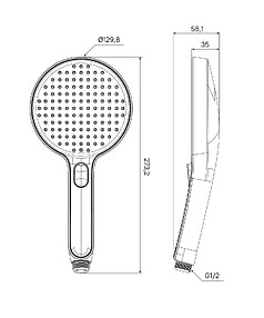 Лейка для душа ESPER ESP3FGRi18 круглая 3 режима d130мм, хром-серый