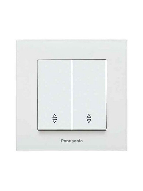 Выключатель прох. Panasonic KARRE Plus 2кл. белый 495x660 Выключатель прох. Panasonic KARRE Plus 2кл. белый 495x660 в Материке