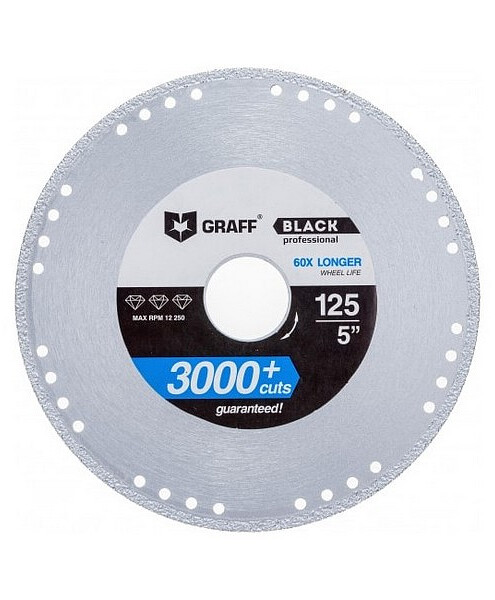Диск алм. по металлу GRAFF Black 125мм 495x660 Диск алм. по металлу GRAFF Black 125мм 495x660 в Материке